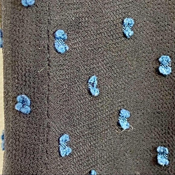 H&M Sheer Clip Dot Button Down High Neck Ruffle Detail Blouse - Picture 6 of 14